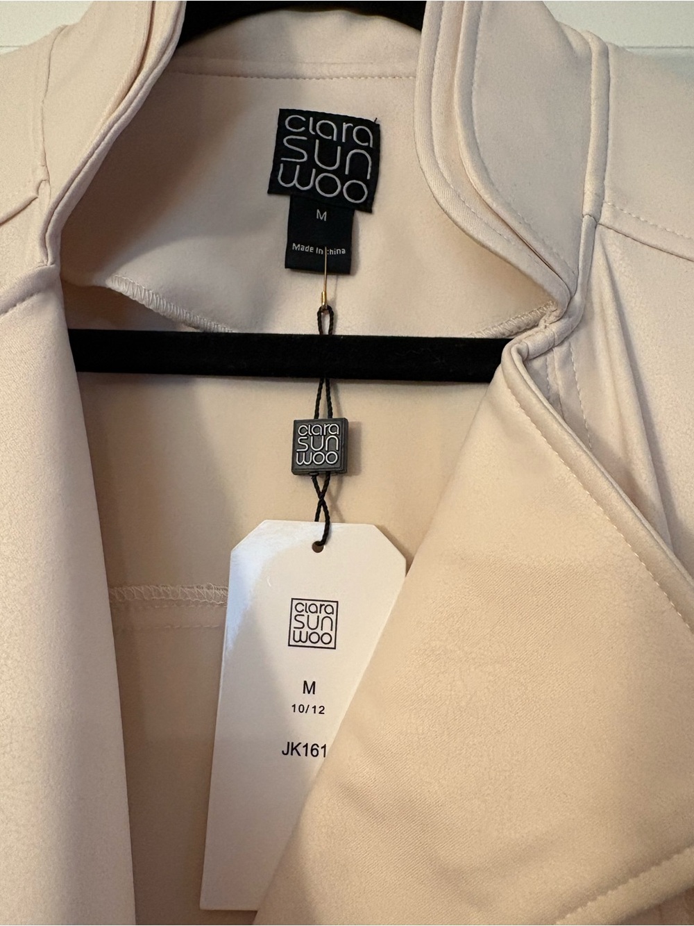 Clara Sun Woo Cream Asymmetrical Zip Jacket - Picture 3 of 4